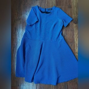 Eloquii Blue / Black Striped Dress